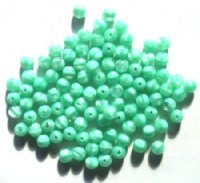 100 6mm Satin Jadeite Green Round Glass Beads